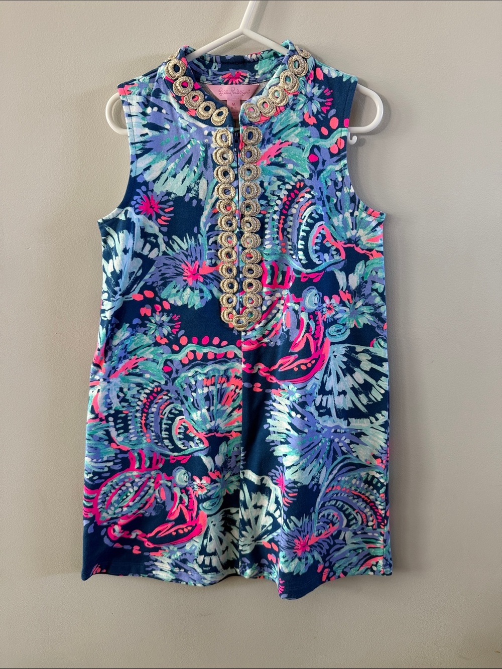 Lilly Pulitzer Navy Multicolor Sleeveless Shift Dress